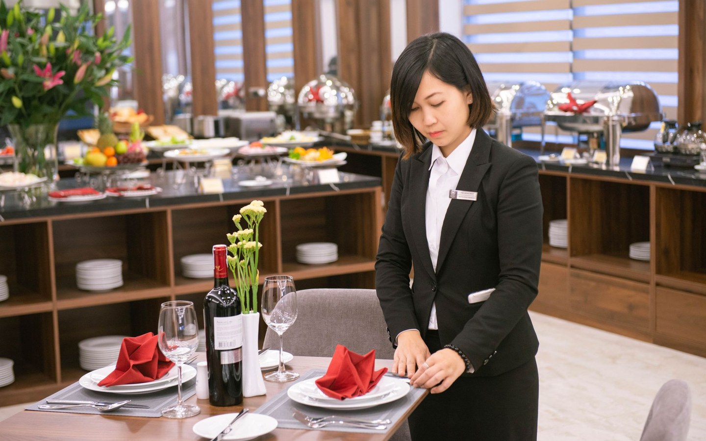 Hospitality staff providing excellent customer service