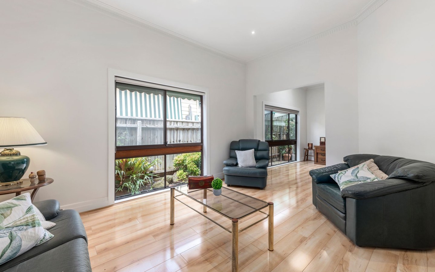 Interior property photo on a computer monitor