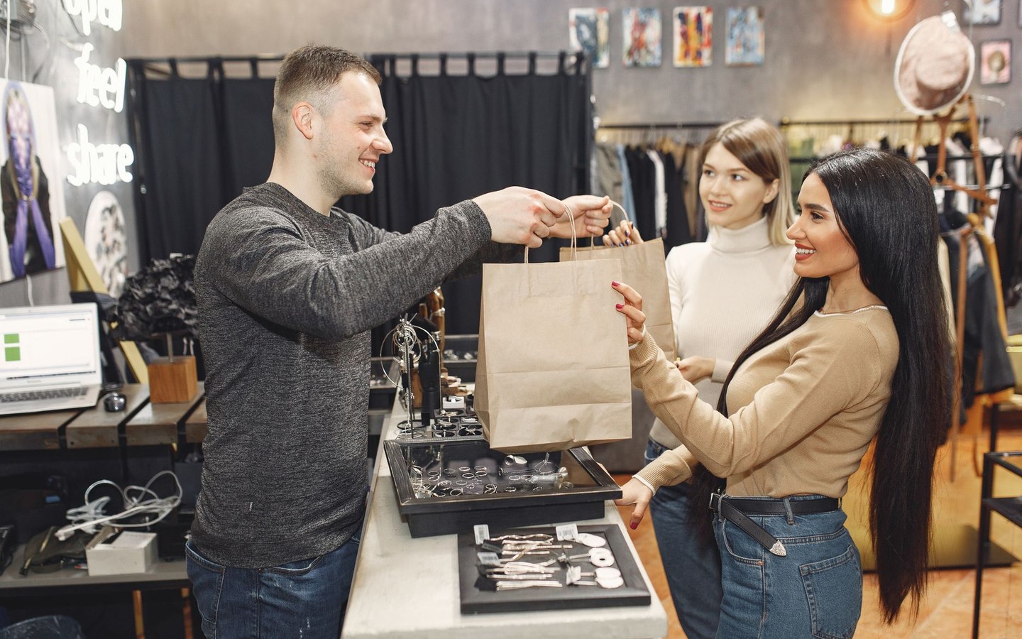 Retail customer being served in a boutique store